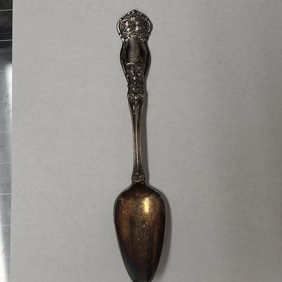 Wm Rogers 2 Tea Spoons Orange Blossom & 2 Sugar Spoons Fair Oaks and Beaded - Picture 2 of 11